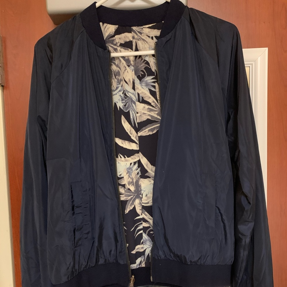 navy bomber jacket
